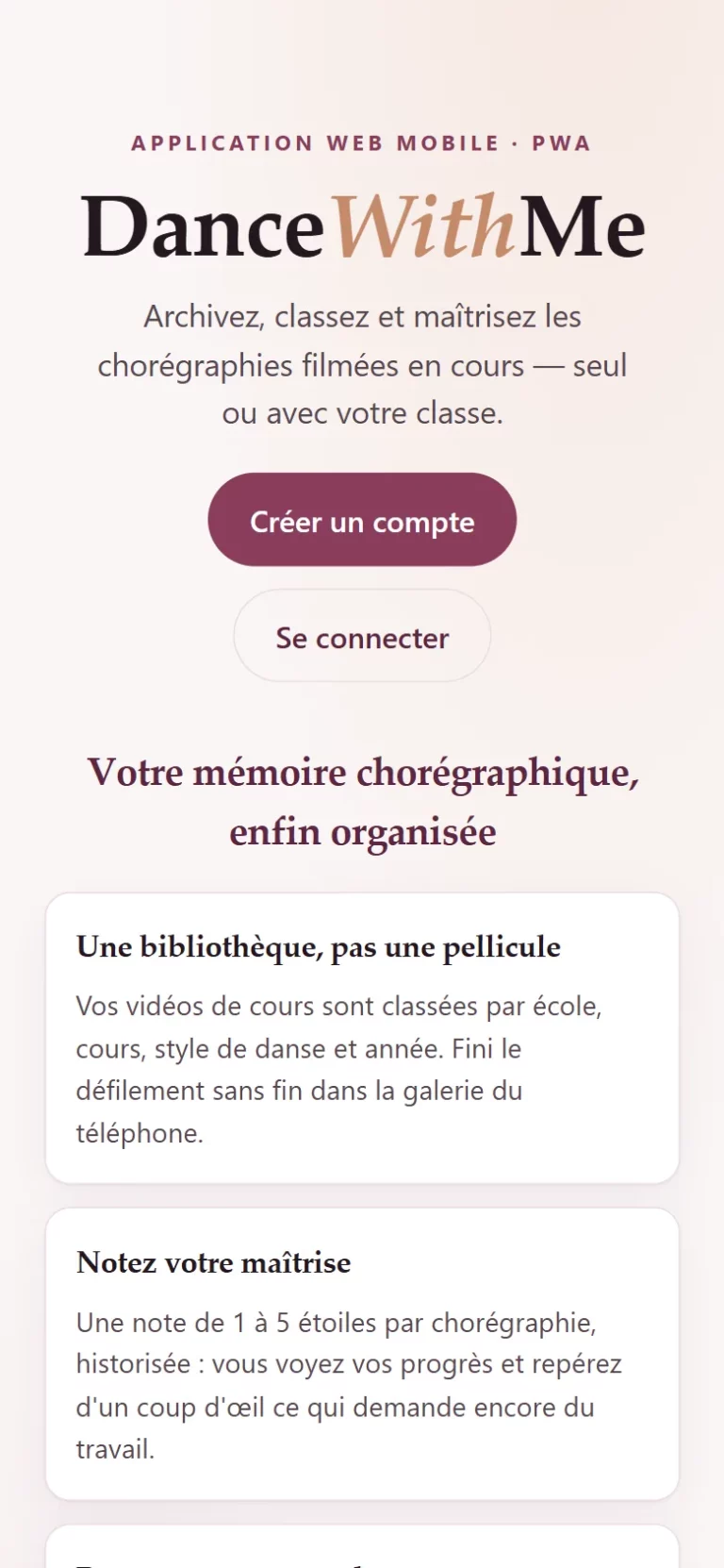 Capture mobile de DanceWithMe