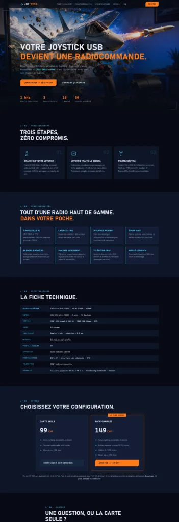 Capture de la page d'accueil de joy-wing.vercel.app